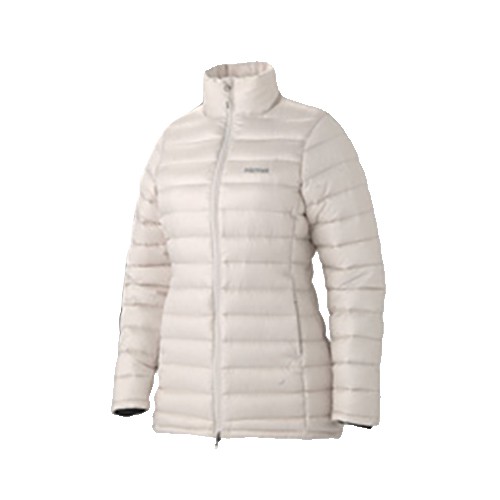 【Marmot 美國】77020-Milo 白色長版羽絨保暖外套(女款)最優良品質的鵝絨800Fill- S