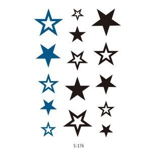 S系列空實星星S-176【WAWA TATTOO】防水紋身貼紙微刺青貼紙