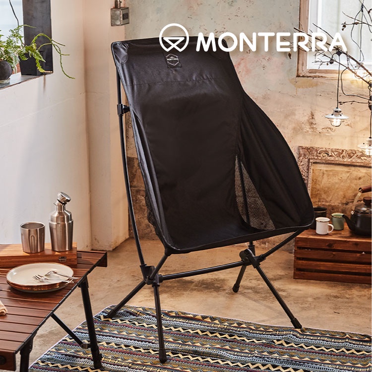 Monterra CVT2 GRANDE L 輕量蝴蝶形摺疊椅(高扶手) 黑色 / 露營椅 戰術椅 月亮椅