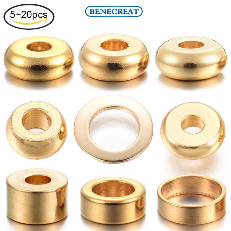 Benecreat 金色不銹鋼珠 6X4 毫米。 5 - 20 件用於 Diy 珠寶製作