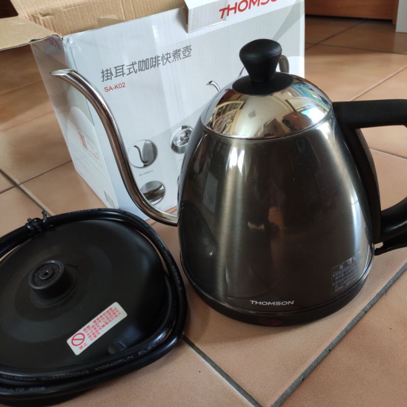 THOMSON㊣掛耳式咖啡快煮壺 0.8L SA-K02 不鏽鋼 手沖咖啡壺 細口壺 手沖壺 電熱 水壺 茶壺 點滴壺