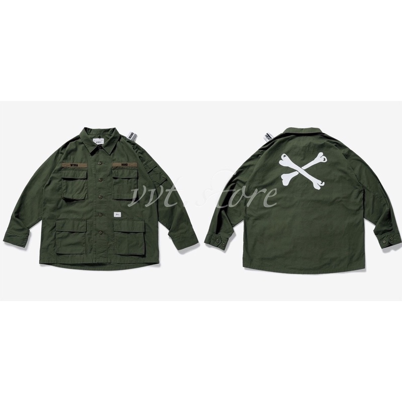 WTAPS x NEIGHBORHOOD 20SS JUNGLE LS / SHIRT 重磅聯名 骨頭 四袋襯衫 外套