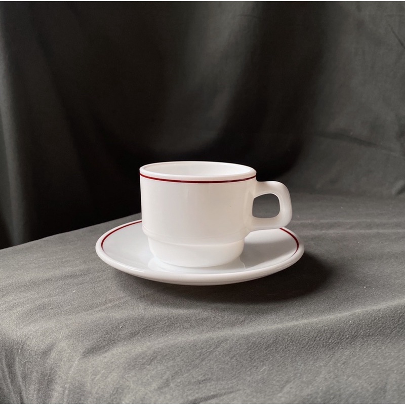 {{ 老叢 }}☕️ 早期法國Arcopal玻璃咖啡杯盤組