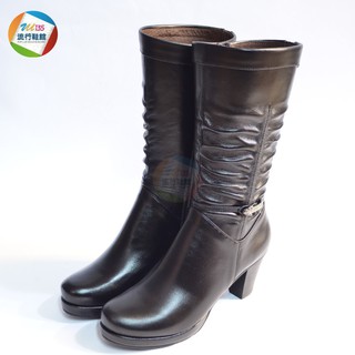 【Z.U SHOES】女鞋/長靴~臺灣手工 純牛皮 專櫃淑女長靴~黑色~