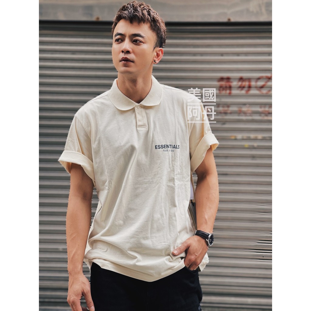 『美國阿丹』Fear Of God Essentials polo衫  短袖polo 男女可穿 奶油白