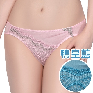 SWEAR 思薇爾 晶採34BRA系列M-XL蕾絲低腰三角內褲(鴨皇藍)