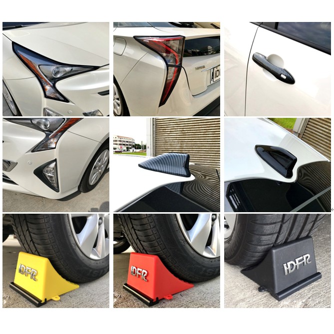 圓夢工廠 Toyota Prius 4代 2015~2018 碳纖 烤漆黑 前燈框 後燈框 車門把手蓋 霧燈框 車輪擋