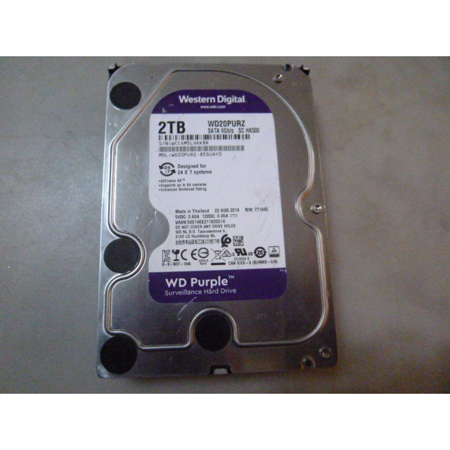 WD(紫標)~3.5吋~電腦硬碟~2TB(2000GB)~型號WD20PURZ-85GU6Y0 &lt;176&gt;