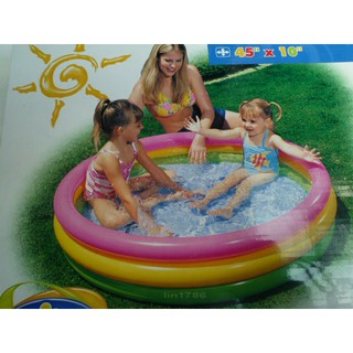 INTEX 原廠 彩色3環充氣遊戲水池 玩水池 可當幼兒游泳池 遊戲球池 海洋球池 送修補貼(免費檢修 瑕疵換新品)