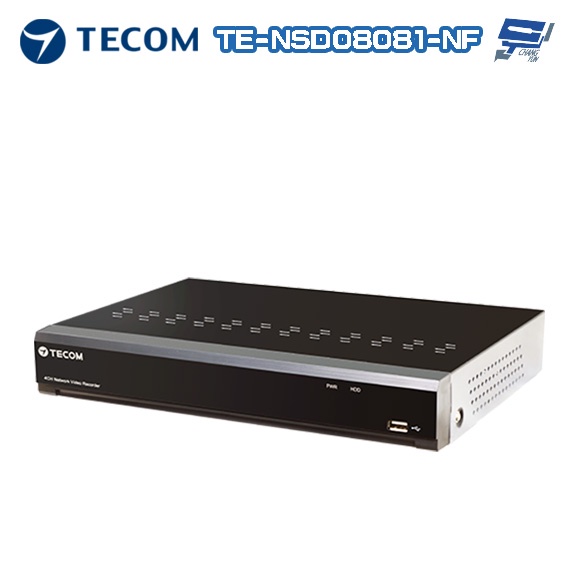 昌運監視器 東訊 TE-NSD08081-NF 8路 4K H.265 NVR 智能網路型錄影主機