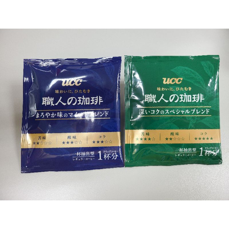 日本製 UCC 濾掛式咖啡  職人咖啡 柔和 精選綜合便利沖 7g