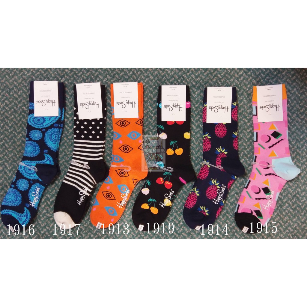 Happy Socks 快樂襪子 中長筒襪 男女襪均可穿 男版36~40 好萊塢 亞洲明星愛牌 綜合F