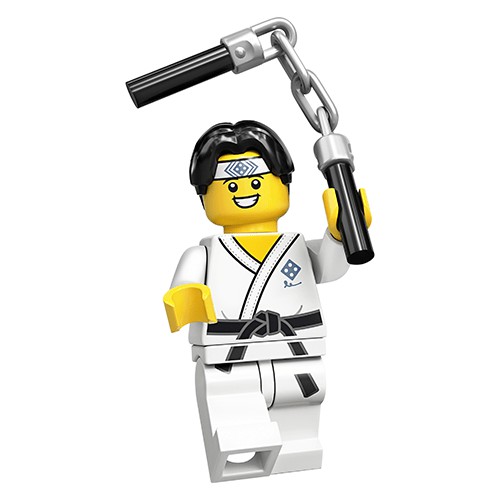 【積木樂園】樂高 LEGO 71027 Minifigure 20代 10號 黑帶 功夫 武術家 空手道 跆拳道 雙節棍