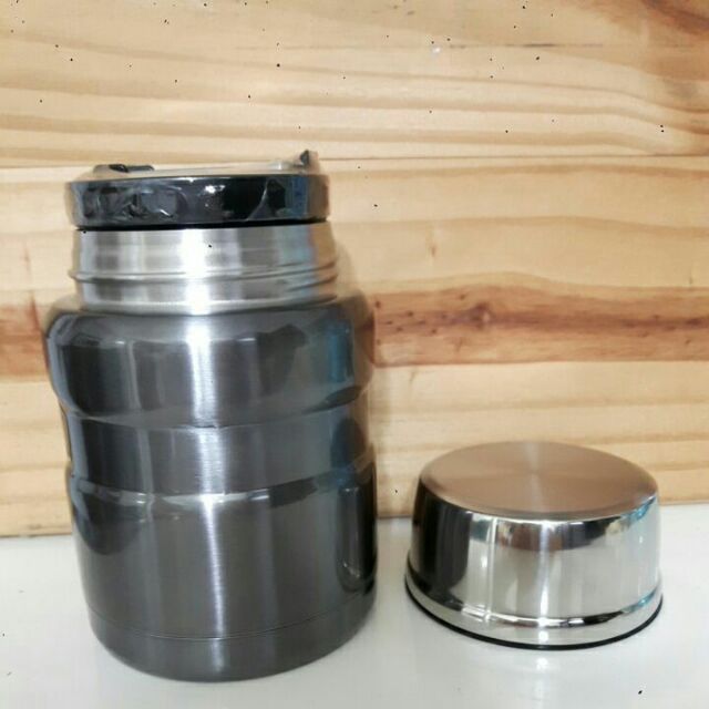 THERMOS膳魔師 金屬色不鏽鋼真空保溫食物燜燒罐0.47L (PA3000CGY) - 金屬灰