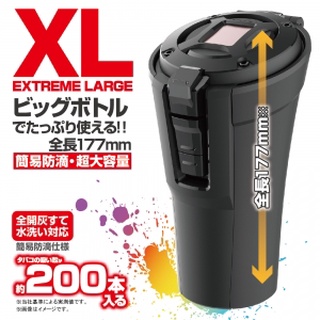 愛淨小舖-【ED-227】日本SEIKO XL 大容量雙彈蓋菸灰缸 大容量大型太陽能夜間感應式LED燈 可全開式煙灰缸