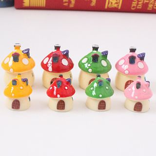 【超萌】DIY飾品配件G8~【大號/小號】(2入裝)超萌立體彩色蘑菇小屋~【共4色】🌻療癒系🌻景觀盆栽擺飾☆攝影小物