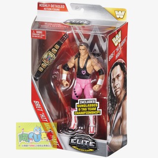 ☆阿Su倉庫☆WWE摔角 Bret Hart Elite 43 Action Figure 精華版人偶附冠軍腰帶及墨鏡
