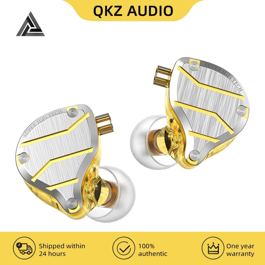 Qkz ZXN ZS10 Pro 金色 HIFI 低音耳機入耳式金屬降噪監聽器 KZ ES4 ZST X ED9 ED1