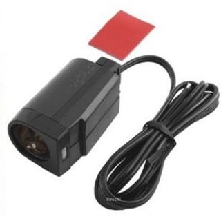 車之嚴選 cars go 汽車用品【1540】AMON點煙器電源線 黏貼式單孔插座 配線1m(DC12V/24V車專用)