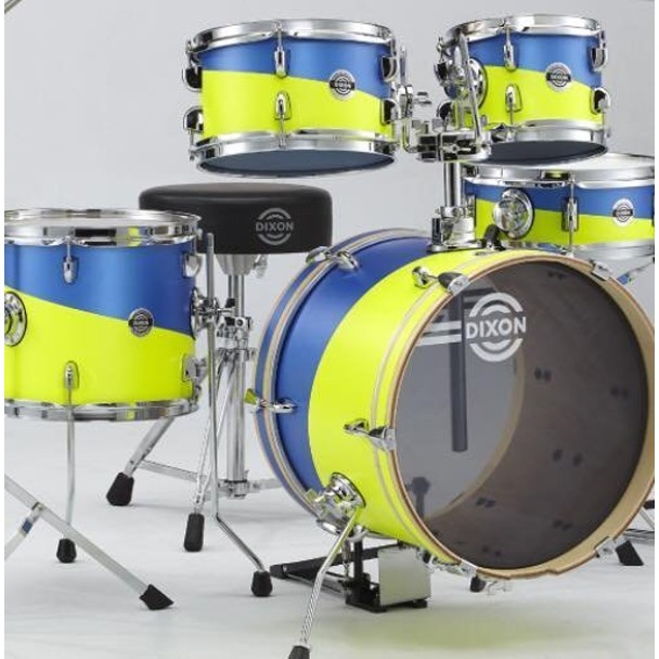 Dixon JET BY 旅行爵士鼓組 藍黃合色 內含 9270PK 腳架組/鼓椅 不含套鈸可另外加購