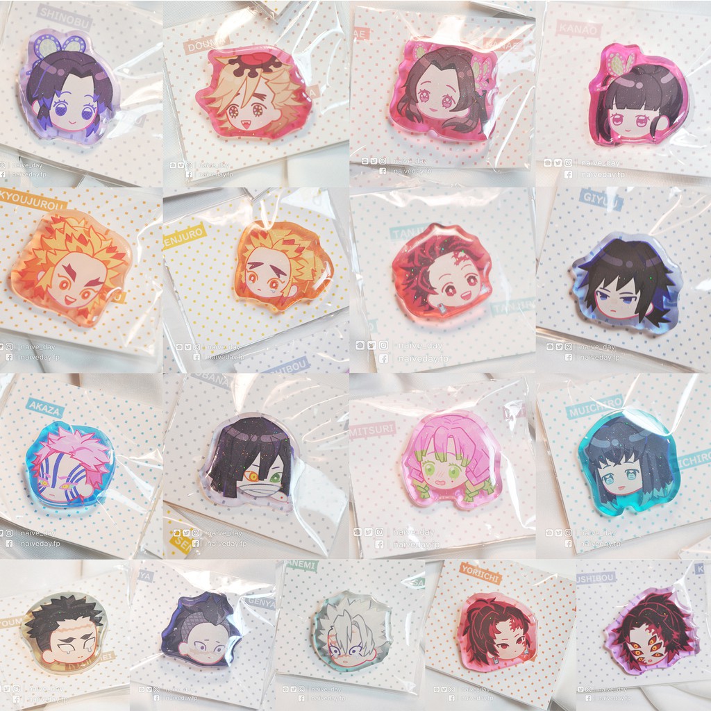 鬼滅之刃｜角色大頭胸章系列【+ Ｎaｉvｅ Ｄaｙ+】<二創>錆兔善逸獪岳煉獄猗窩座香奈惠童磨玄彌禰豆子黑死牟無一郎緣壹
