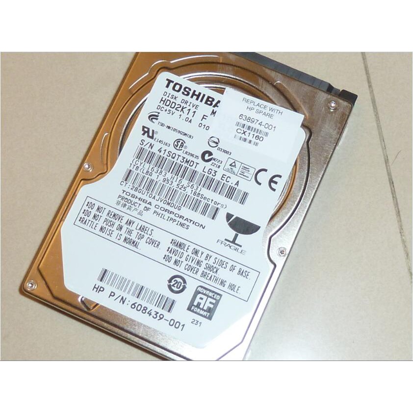 TOSHIBA 東芝 2.5吋 硬碟 良品 測試正常格式化 41SQT3MDT 1TB