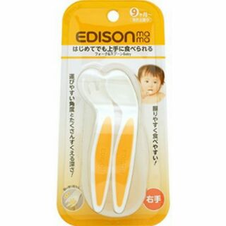 EDISON 日本進口幼兒學習湯叉組 右手湯匙