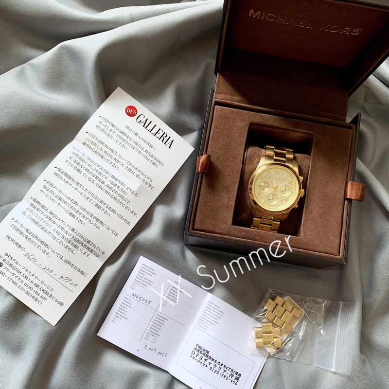 風行歐美 Michael Kors 經典三眼計時金錶 專櫃正品 MK5055