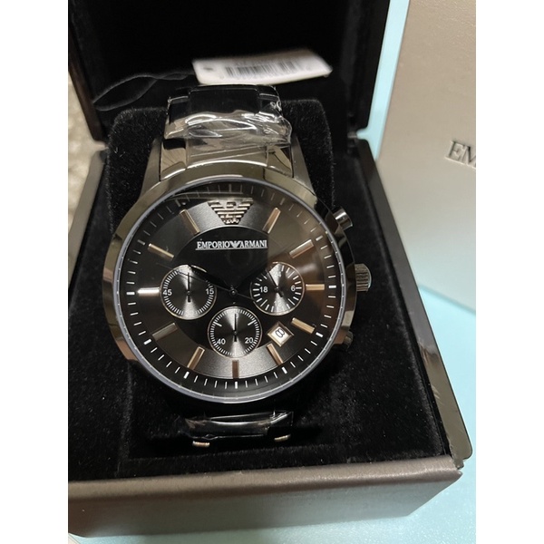 ARMANI 黑鋼手錶（AR2453)