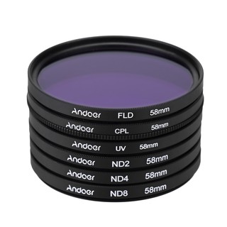 Andoer 58mm UV + CPL + FLD + ND（ND2 ND4 ND8）攝影過濾器