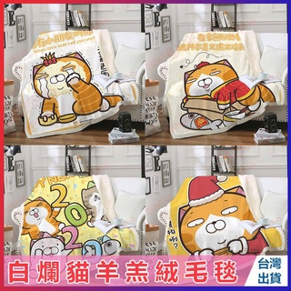 獨家【白爛貓】羊羔絨毛毯 雙面水晶絨暖暖被 水晶絨保暖被毯 保暖毯 水晶絨毯 羊羔絨毯 毛毯 毯子 優質柔軟 法蘭絨毯
