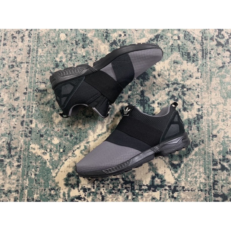 【Xiao Yo】 Adidas ZX FLUX SLIP ON 黑灰 二手鞋（無原盒）