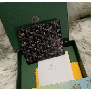 二手店goyard戈雅牛皮對折短夾皮夾八個卡位經典款錢包卡夾送禮送男友正品實拍 Beecost