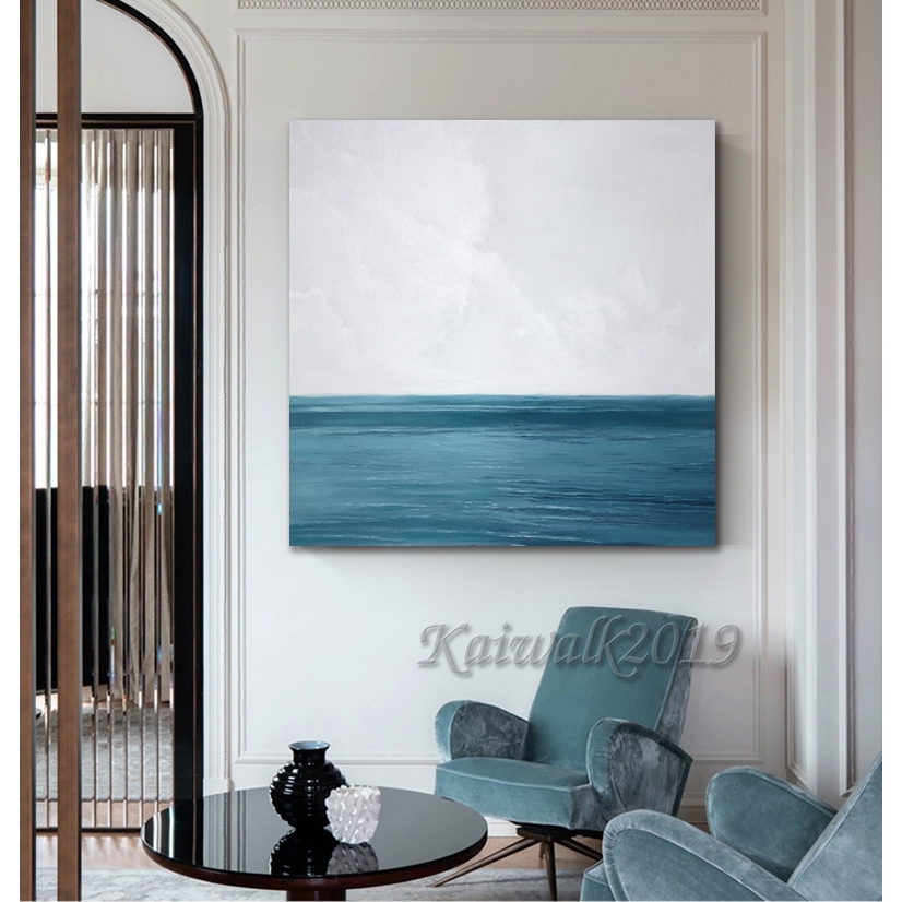 實木框畫北歐ins 藍色大海海邊海天一色地中海風情玄關壁畫客廳裝飾畫房間壁貼壁畫無框畫生日禮物客制 蝦皮購物