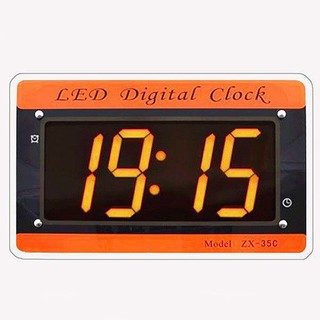 【含稅店】LED大字幕壁掛電子鐘 ZX-35C 具鬧鐘功能 日期顯示 整點報時 橘光 時鐘 掛鐘