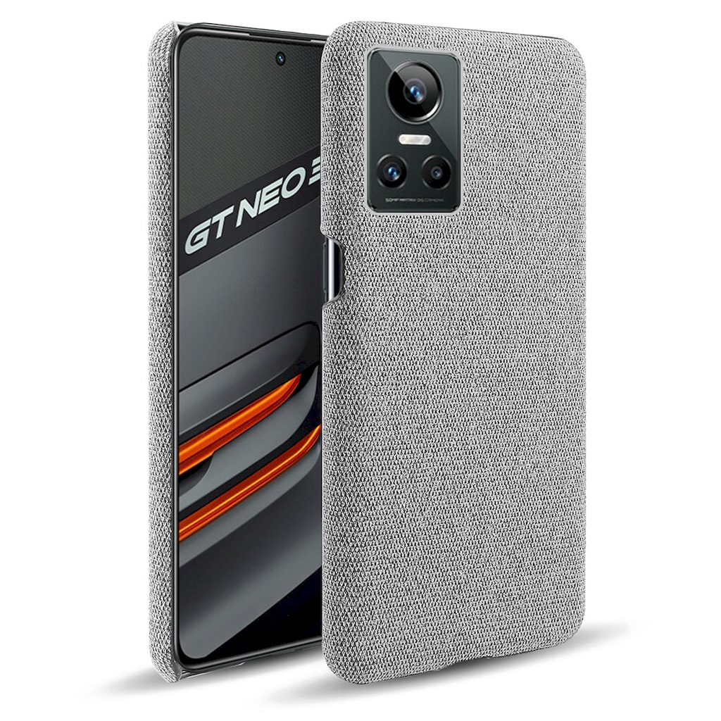 Realme GT NEO 3 皮革保護殼尼龍布紋素色背蓋日式簡約手機殼保護套手機套