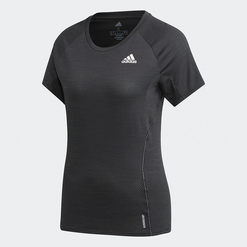 Adidas RUNNER TEE 女裝 短袖 T恤 慢跑 訓練 吸濕排汗 透氣 反光 黑灰【運動世界】FM7641