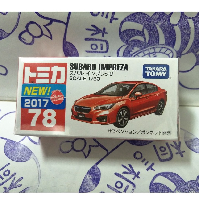 (現貨) Tomica 多美  2017   新車貼  78 Subaru Impreza 速霸陸 (一般版)