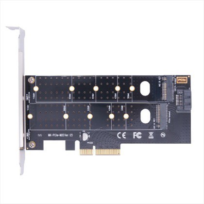 Esense PCI-E 4X 雙協議M.2 SSD 轉接卡 即插即用 無需安裝驅動程式 附兩種擋板適用多種電腦主機