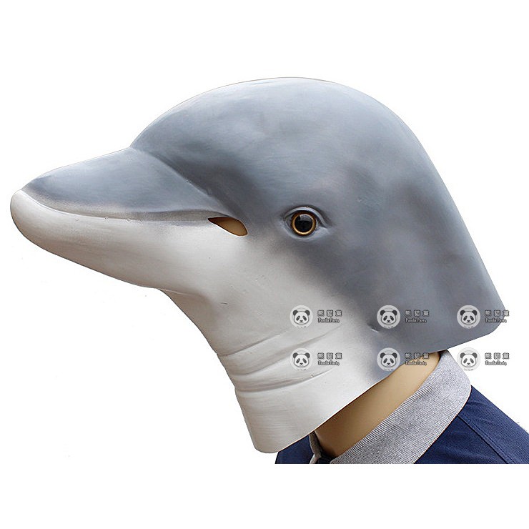 海豚面具 海豚 乳膠 面具 魚 魚類 全罩 動物 魚面具 惡搞/萬聖節/尾牙/變裝/頭套/遊行cosplay/COS