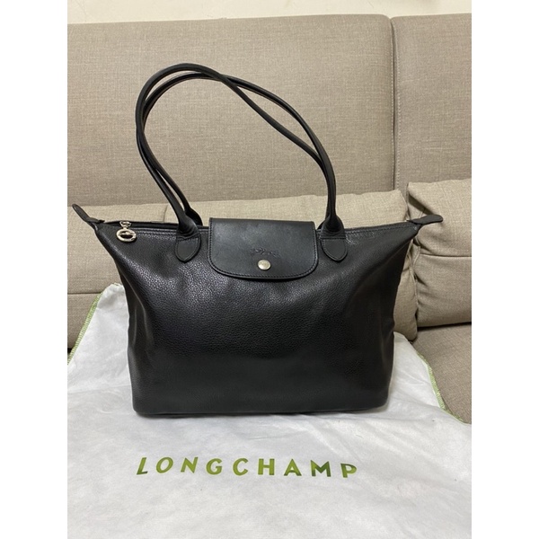 Longchamp 真皮長背帶肩背包 好裝好背好實用