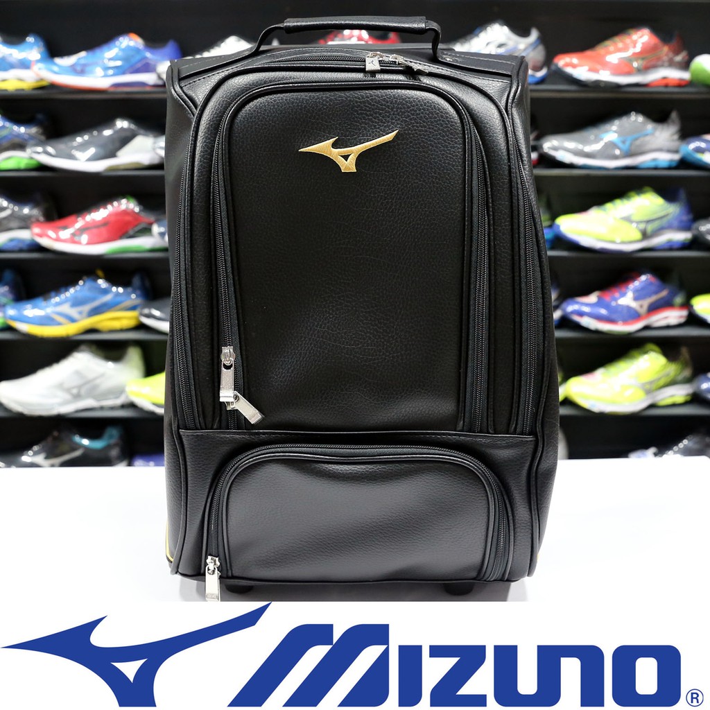 Mizuno 1FTD-970109 黑×金37×23×46㎝皮質裝備拖輪袋＃粗皮紋人工皮革＃39公升【特價出清】免運費