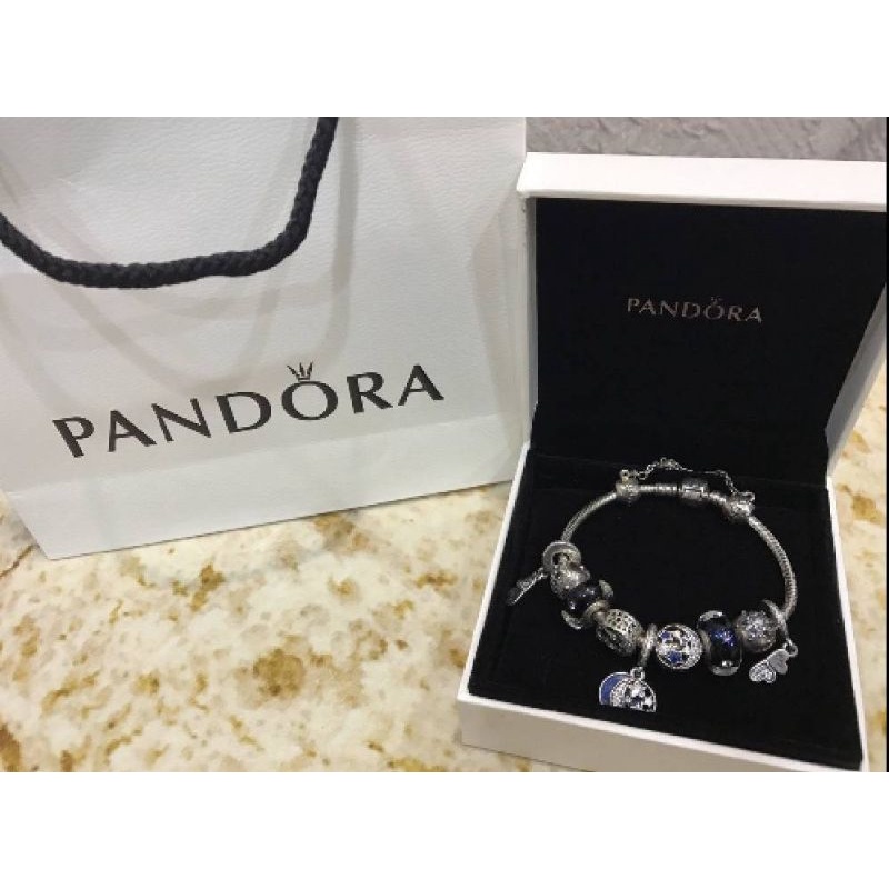 【Pandora 潘朵拉】正品純銀整串手環組/ 純銀珠+手鍊