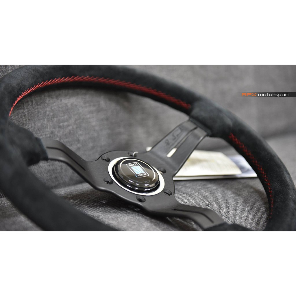 【RPX Motorsport】Nardi 總代理 N759 330mm 方向盤 黑麂皮 黑骨 紅縫線 含喇叭蓋