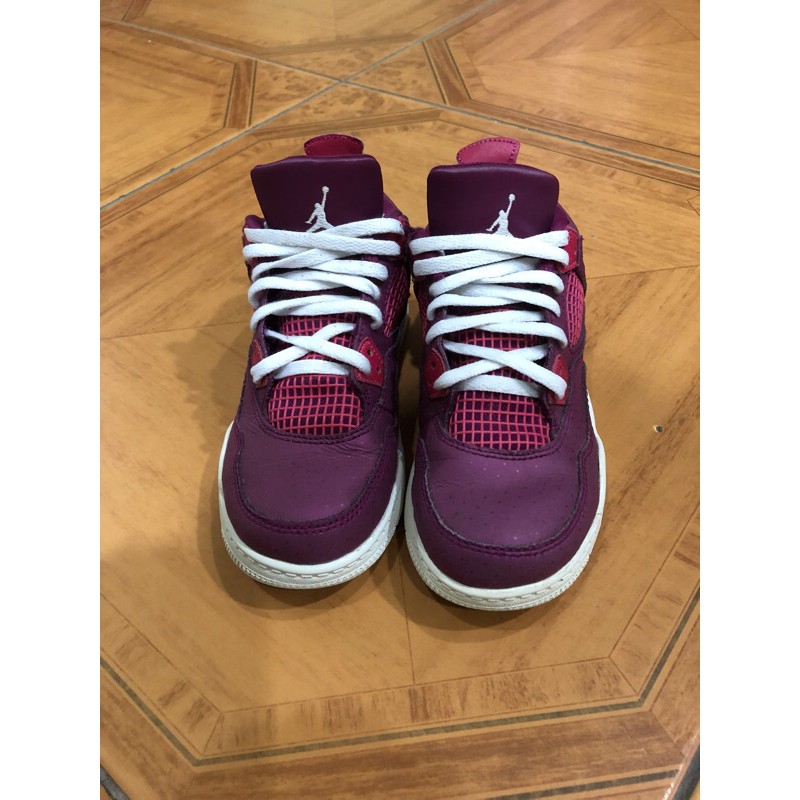 Jordan桃紫色高統休閒童鞋（US13C)實際內長21cm