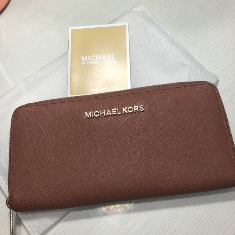 MK長夾 長皮夾 Michael Kors 咖啡色 二手