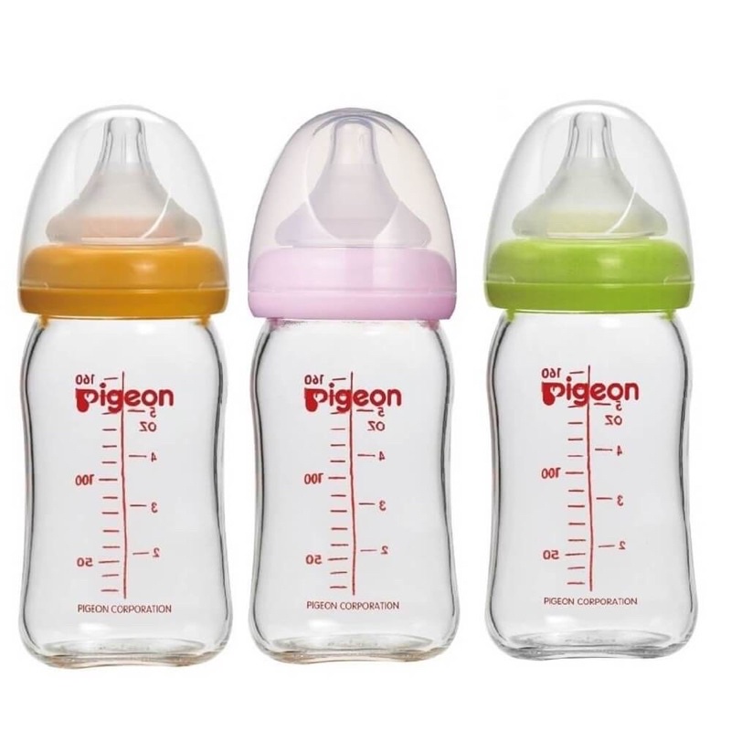 貝親-寬口母乳實感玻璃奶瓶160ml/粉/綠/白