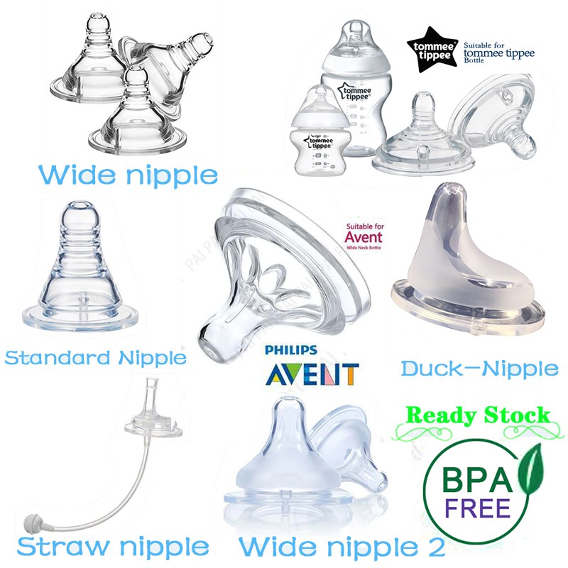 嬰兒奶嘴 Spiral Avent Nipple 適用於 Tommee Toppee Susu 奶瓶 BPA 免費健康合