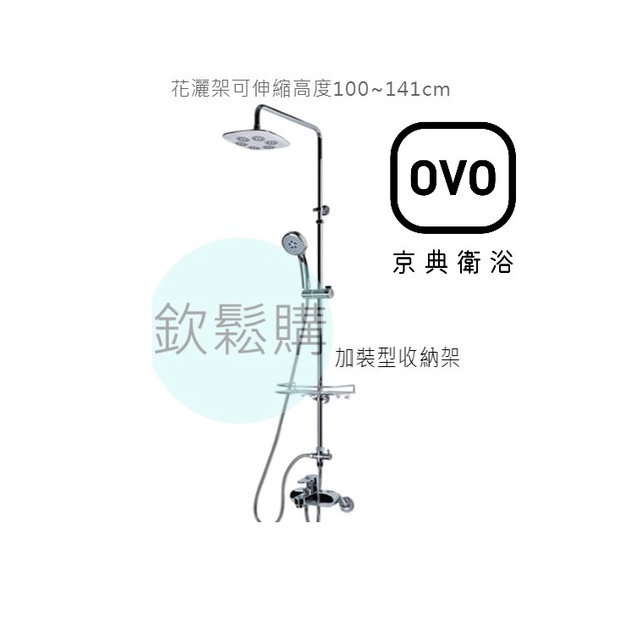 【欽鬆購】 京典 衛浴 OVO T8053 淋浴蓮蓬頭組 花灑組 AL5009 加裝型收納籃