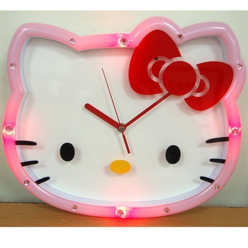 Hello Kitty 光控整點音樂LED掛鐘 JM-W580KT